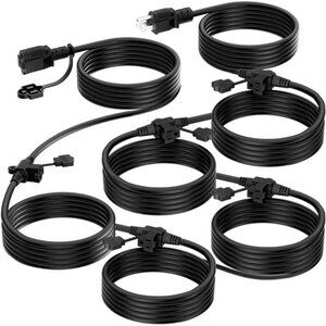 Outdoor Extension Cord 50 FT,Evenly Spaced 6Outlets Plugs,16/3 SJTW Weatherproof